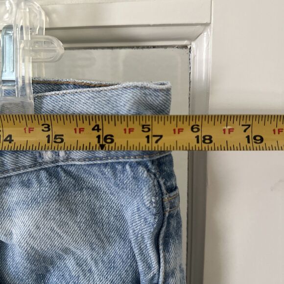 Zara Jeans Women's 14 High Waisted Light Wash Ripped Wide Leg - Picture 9 of 11